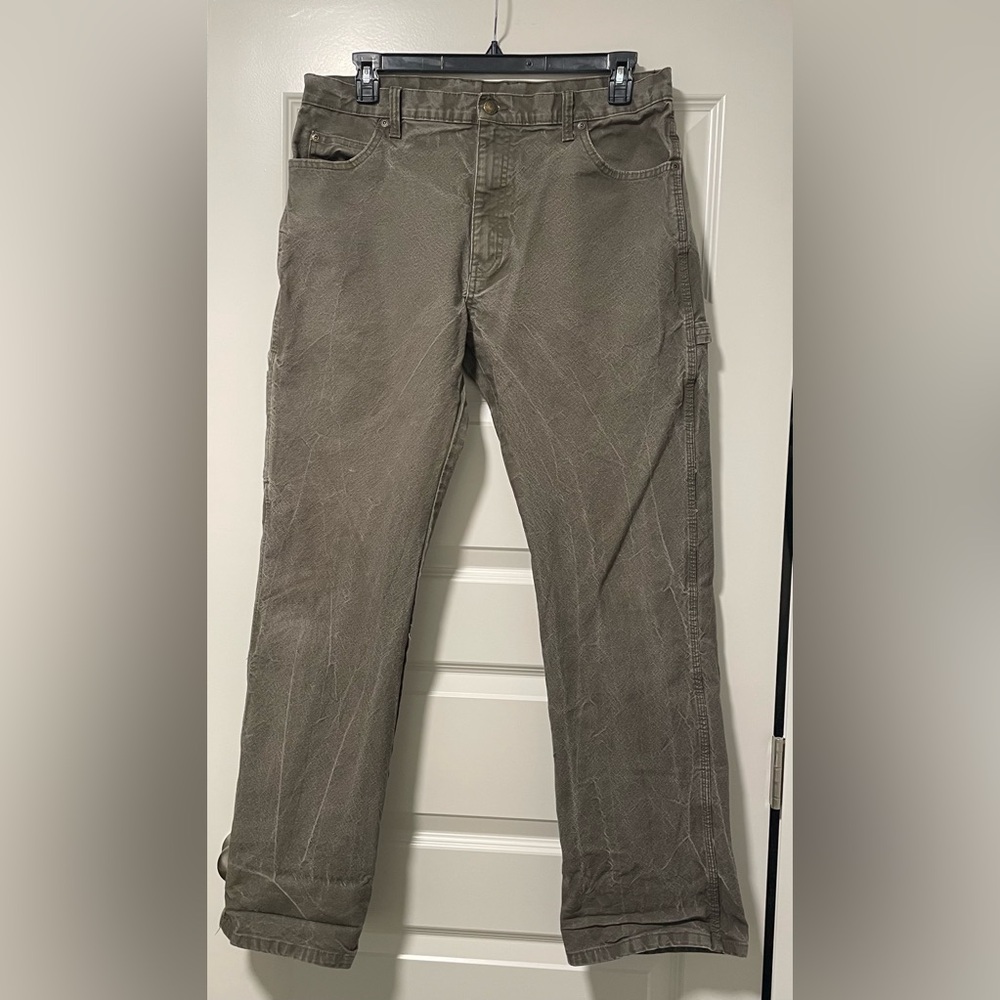 Dickie’s Classic Straight-Leg Casual Men’s Pants in Washed Olive — W36 L34